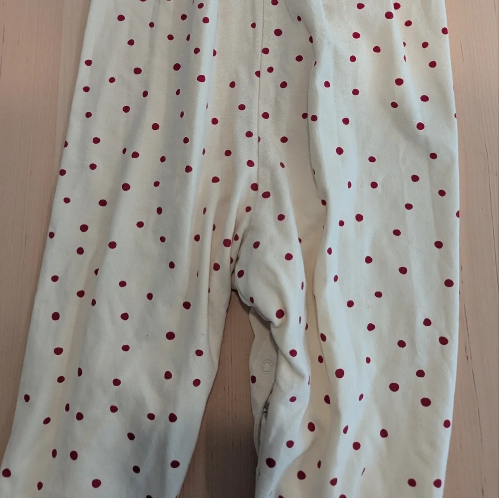 konges slojd Jumpsuit Baby Polkadot Scandinavian Cream Red 12M 18M - Picture 4 of 10